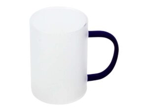 Tazón vidrio empavonado sublimación, asa color