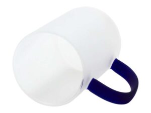 Tazón vidrio empavonado sublimación, asa color