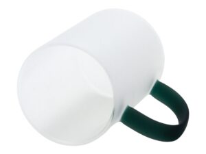 Tazón vidrio empavonado sublimación, asa color